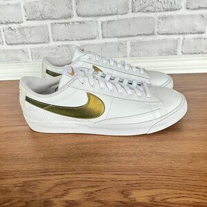 ⭐Nike Blazer Low Premium Sz 11.5 Women's Shoes White Gold Sneakers BQ7460-101⭐